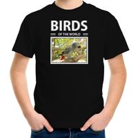 Papegaaien vogel t-shirt met dieren foto birds of the world zwart voor kinderen