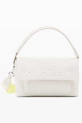 Middelgrote schoudertas met half logo - WHITE - U Middelgrote schoudertas met half logo - WHITE - U