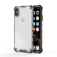 Schokbestendige honingraat PC + TPU beschermhoes voor iPhone XS Max (grijs)