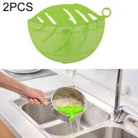 2 stuks blad vormige rijst Wash gadget noedels bonen Colanders Strainers Cleaning Tool grootte: 10.5 x 14.5 cm (groen) 2 stuks blad vormige rijst Wash gadget noedels bonen Colanders Strainers Cleaning Tool grootte: 10.5 x 14.5 cm (groen)