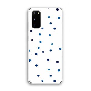 Blauwe stippen: Samsung Galaxy S20 Transparant Hoesje
