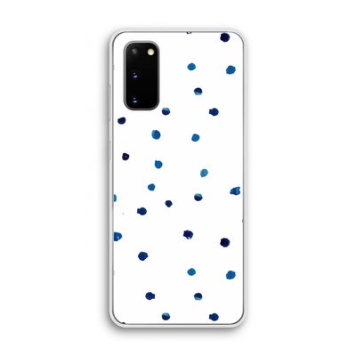 Blauwe stippen: Samsung Galaxy S20 Transparant Hoesje