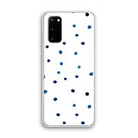 Blauwe stippen: Samsung Galaxy S20 Transparant Hoesje