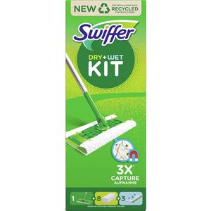 Swiffer Vloerreiniger Starterskit - 1 Dweil, 8 Droge en 3 Vochtige Vloerdoekjes Navullingen