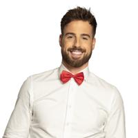 Vlinderstrikje - rood - polyester - 11 cm - voor dames/heren - verkleedartikelen Vlinderstrikje - rood - polyester - 11 cm - voor dames/heren - verkleedartikelen