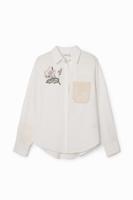 Linnen shirt haakwerk - WHITE - S