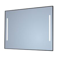 Spiegel Sanicare Q-Mirrors 90x70 cm Vierkant Met Links & Rechts LED Warm White, Omlijsting Chroom incl. ophangmateriaal Met Afstandsbediening Sanicare
