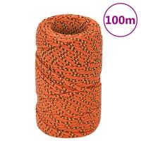 VidaXL Boottouw 2 mm 100 m polypropyleen oranje