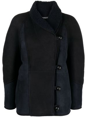 MARANT ÉTOILE manteau en daim Abeni à design croisé - Bleu