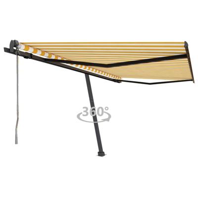 Luifel vrijstaand automatisch 450x350 cm geel en wit
