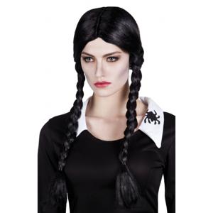 The Adams Family verkleed damespruik Wednesday - zwart - staartjes - Halloween