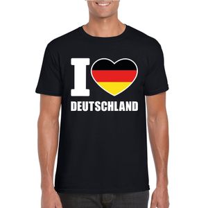 Zwart I love Duitsland fan shirt heren