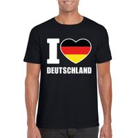 Zwart I love Duitsland fan shirt heren - thumbnail