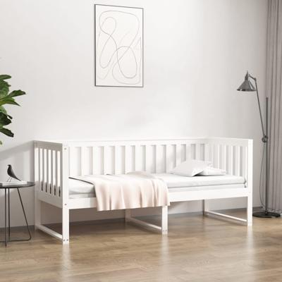 Slaapbank zonder matras 80x200 cm massief grenenhout wit