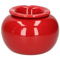 Terras asbak/stormasbak - rond - keramiek - 16 x 11 cm - rood - Buiten asbakken