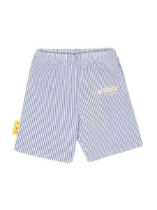 Off-White Kids short rayé à logo brodé - Blanc