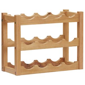 vidaXL Wijnrek voor 12 flessen 47x21x36 cm massief eikenhout