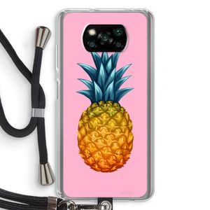 Grote ananas: Xiaomi Poco X3 NFC Transparant Hoesje met koord