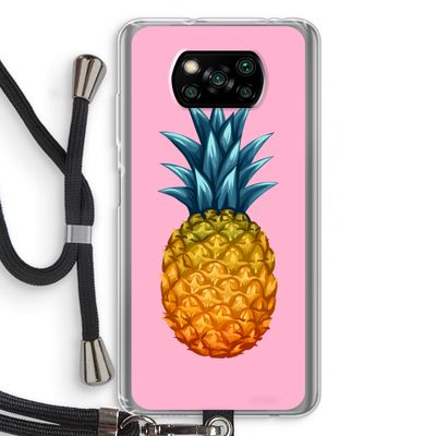 Grote ananas: Xiaomi Poco X3 NFC Transparant Hoesje met koord
