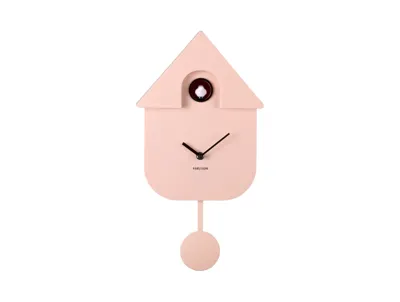 Wall clock Modern Cuckoo ABS soft pink
