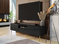 Tv-meubel ARCOSANTI 160 cm 2 deuren 1 lade zwart - thumbnail