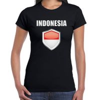 Indonesie fun/ supporter t-shirt dames met Indonesische vlag in vlaggenschild 2XL  -