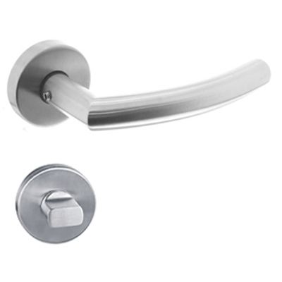 Intersteel Deurkruk Halfrond Hoek 90° op rozet geveerd met toilet-/badkamersluiting ATP - RVS Intersteel Deurkruk Halfrond Hoek 90° op rozet geveerd met toilet-/badkamersluiting ATP - RVS