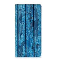 Motorola Moto G53 Book Wallet Case Wood Blue - thumbnail