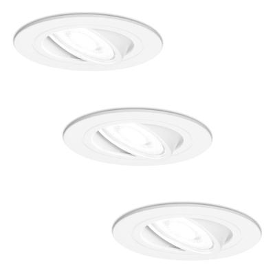 3x Pittsburg LED Inbouwspots - 5W 400lm - 6000K - Dimbaar Kantelbaar - Wit