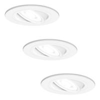 3x Pittsburg LED Inbouwspots - 5W 400lm - 6000K - Dimbaar Kantelbaar - Wit