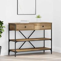 Wandtafel met lade artisanaal eikenkleurig Bewerkt hout