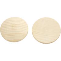 Creativ Company Houten knopen, d 40 mm, dikte 6 mm, 10 stuk/ 1 doos