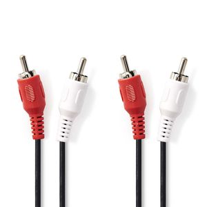 Nedis Stereo-Audiokabel | 2x RCA Male | 2x RCA Male | 3 m | 1 stuks - CAGB24200BK30 CAGB24200BK30