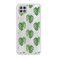 Monstera leaves: Samsung Galaxy A22 4G Transparant Hoesje - thumbnail