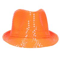 Verkleed hoedje Koningsdag/Nederland - oranje - volwassenen - met pailletten glitters