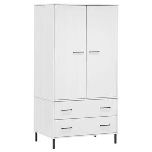 The Living Store OSLO Kledingkast - 90 x 55 x 172.5 cm - Massief grenenhout en metaal