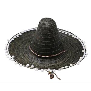 Sombrero/Mexicaanse hoed - zwart - dia 45 cm - Mexico thema verkleedkleding voor volwassenen