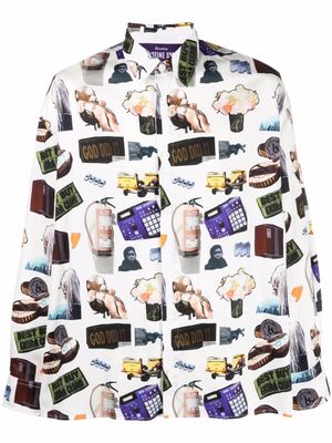 Études Studio chemise Illusion à imprimé intégral - Blanc