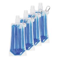 Drinkfles/bidon - 8x - blauw - navulbaar - met koelvloeistof - 400 ml - festival/outdoor - thumbnail