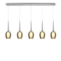 Belle 5 lichts balk amber hanglamp - thumbnail