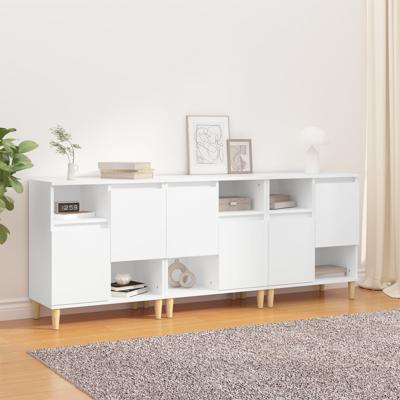 Dressoirs 3 st 60x35x70 cm bewerkt hout wit
