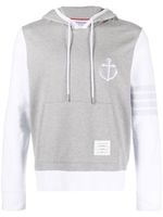 Thom Browne hoodie à logo brodé - Blanc