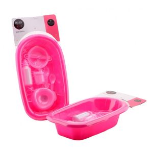 Poppen speelset badaccessoires roze   -