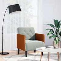 Fauteuil met armleuningen Lichtgrijs 55 cm Fluweel