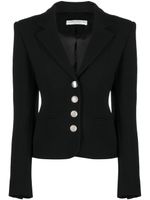 Alessandra Rich blazer en laine vierge à simple boutonnage - Noir