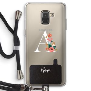 Pink Bouquet: Samsung Galaxy A8 (2018) Transparant Hoesje met koord