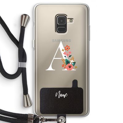 Pink Bouquet: Samsung Galaxy A8 (2018) Transparant Hoesje met koord