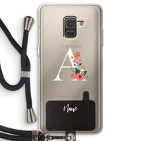 Pink Bouquet: Samsung Galaxy A8 (2018) Transparant Hoesje met koord