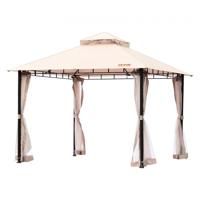 VEVOR terraspaviljoen voor 6-8 personen, 295x295cm achtertuinpaviljoen, met klamboe, metalen frame en PU-gecoat 180g polyester, luifel voor terras, achtertuin, gazon, tuin