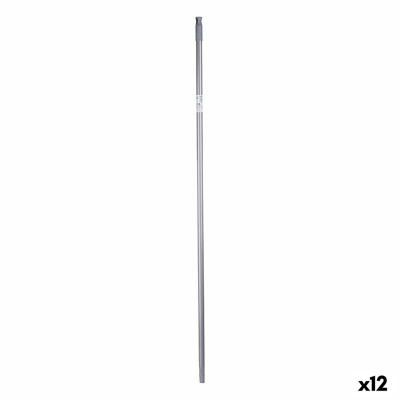 Bezemsteel 2,3 x 130 x 2,3 cm Grijs Metaal (12 Stuks)